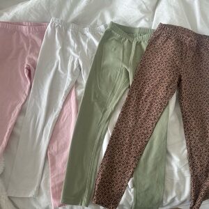 Cat & Jack Pink, White, Green, and Brown Leggings Set